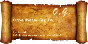 Oppenheim Gyula névjegykártya